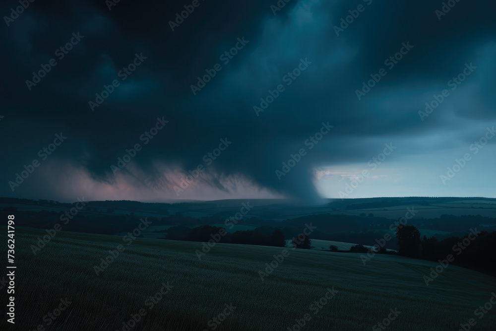 Cyclone Chaos: Tornado Engulfing Farm Fields Cyclone Chaos: Tornado Engulfing Farm Fields
