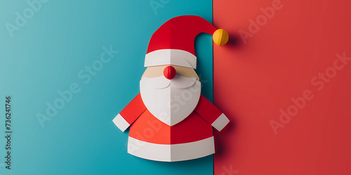 santa claus on a red and green background