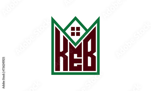 KEB initial letter real estate builders logo design vector. construction ,housing, home marker, property, building, apartment, flat, compartment, business, corporate, house rent, rental, commercial