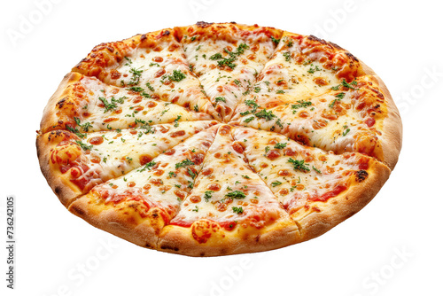 Cheese pizza isolated on white background
