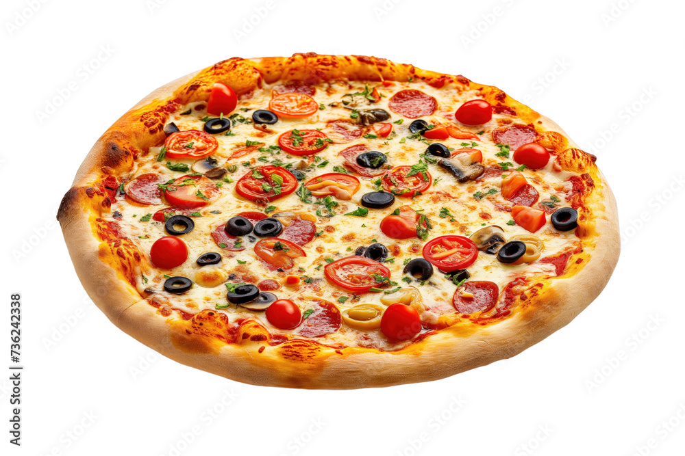 Works pizza with a variety of toppings