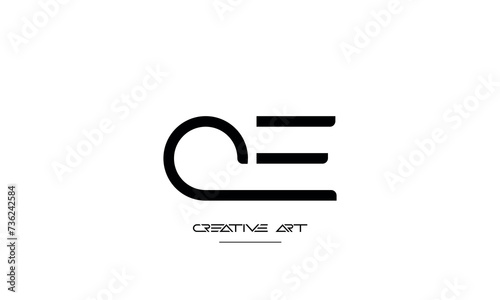 EQ, QE, E, Q abstract letters logo monogram