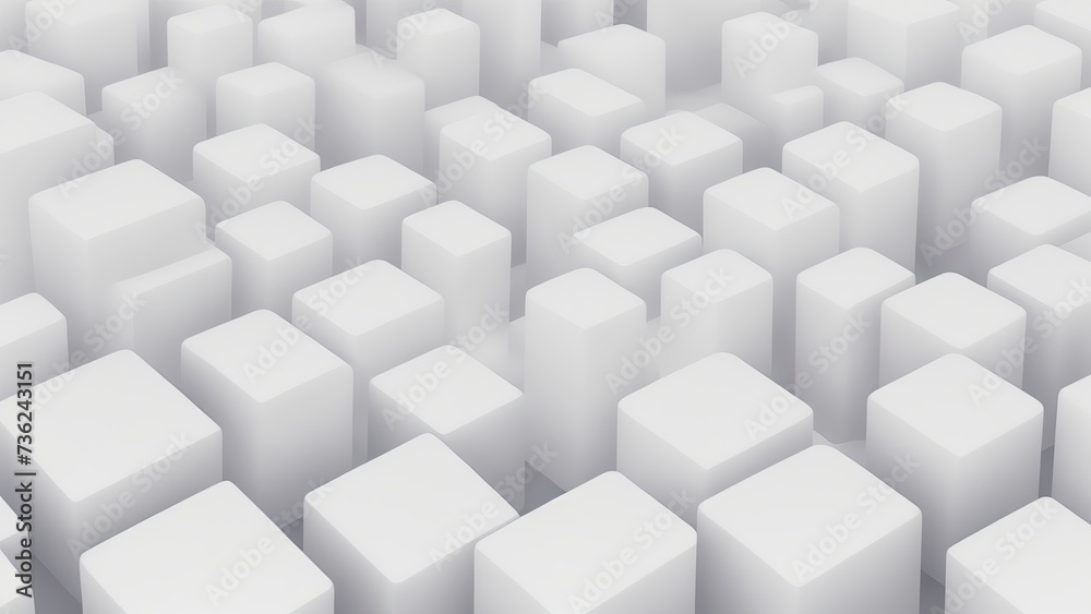 Abstract White cubes background