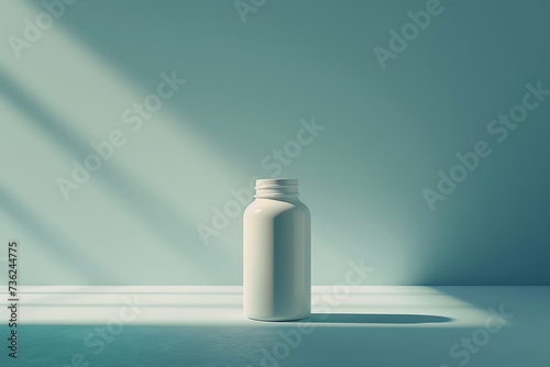 white pharmaceutical drug bottle empty a tablet from 