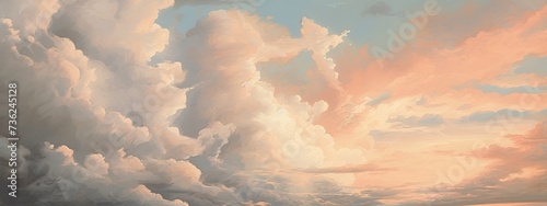 a simple oil painting of the sky