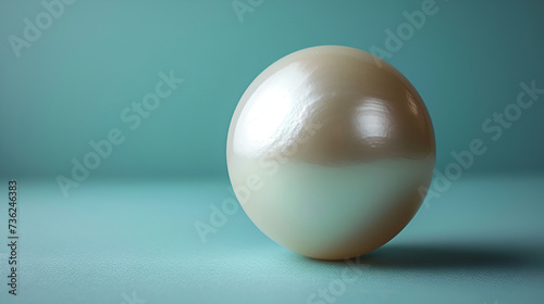 Realistic, simple and minimal Pearl on solid color background