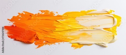 Sunny Strokes. Heavy Brush Strokes of Light Orange and Yellow Paint, Radiating Warmth and Energy