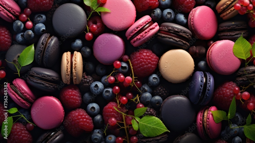 Grapevine Background with macarons Grapevine Background with macarons