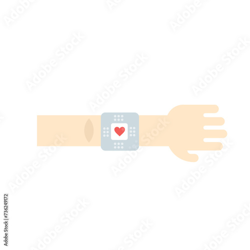 Hand holding a blood with blood pressure gauge Vector illustration in flat style