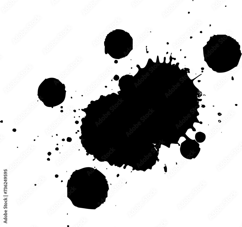 black ink dropped splash splatter on white background black ink dropped splash splatter on white background