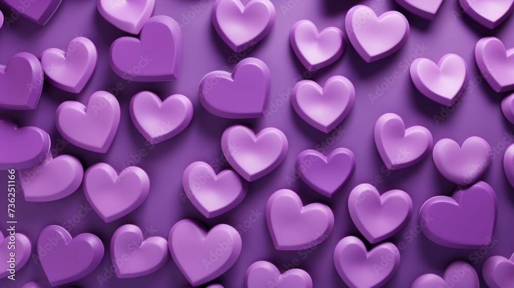  Lavender Color Hearts as a background