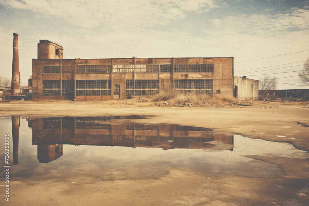 Fototapeta premium Old industrial building retro photography