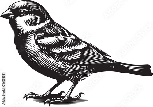 Sparrow bird silhouette vector art