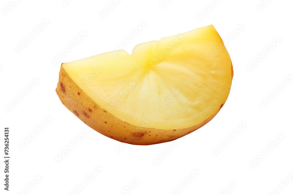 Sliced potato slice isolated on white