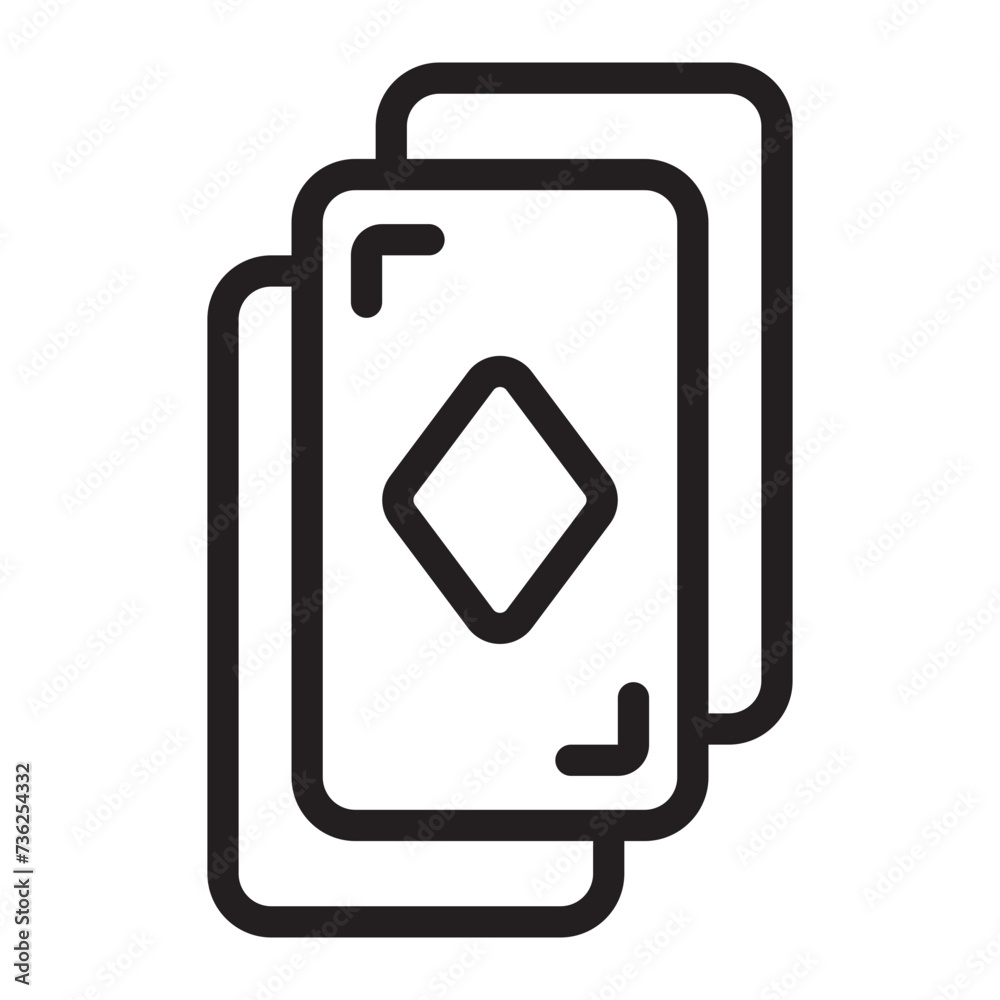 playing cards line icon playing cards line icon