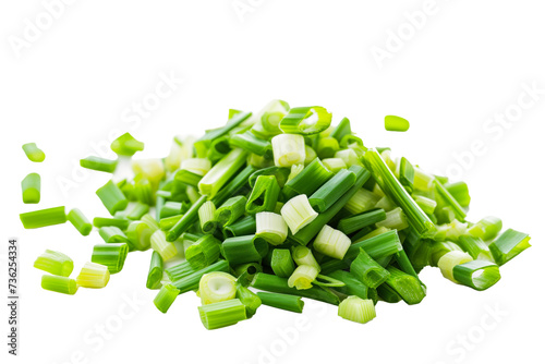 Chopped green onions isolated on white