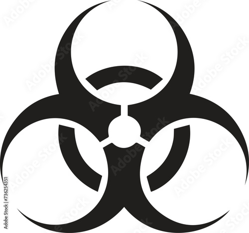 Danger black vector signs. Radiation sign, Biohazard sign, Toxic sign.