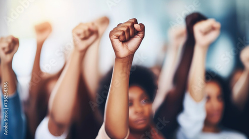 Defiant Uprising: Hands Raised Against Injustice