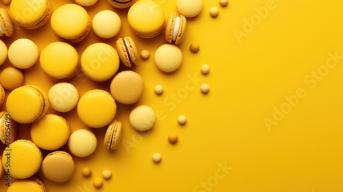 Mustard Background with macarons