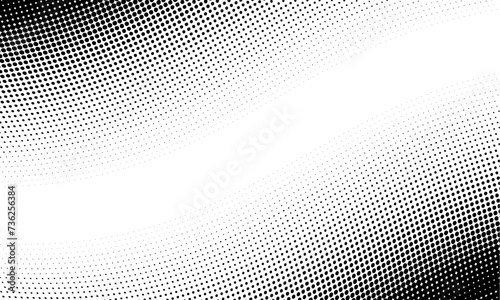 Monochrome gradient halftone dots background. Vector illustration. Abstract grunge dots on white background