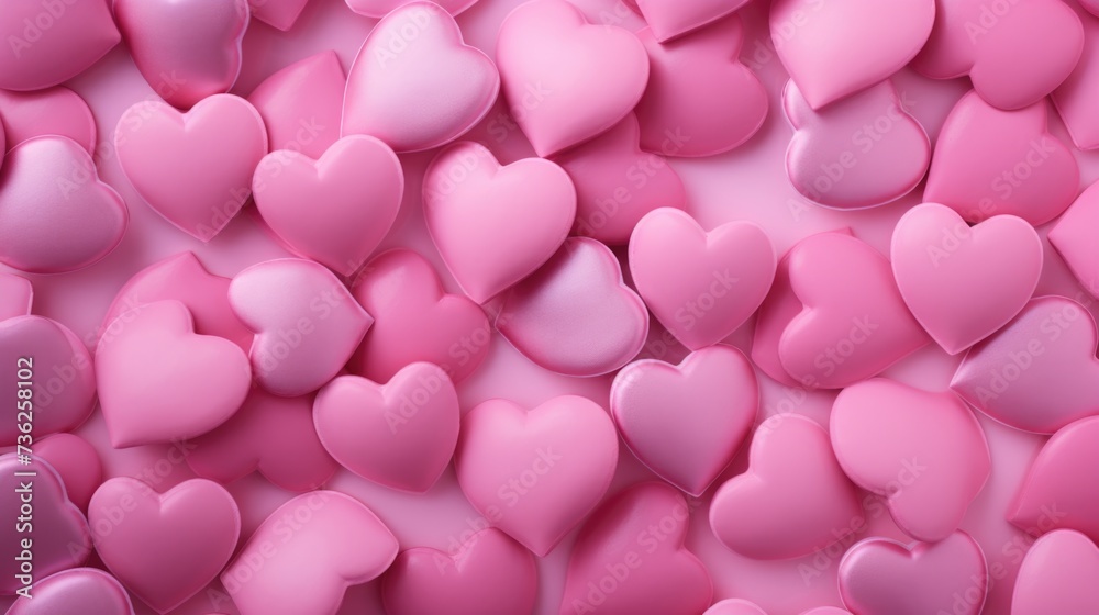 Pink Color Hearts as a background