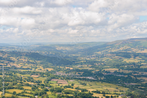 Amazing landscape view of Abergavenny  Monmouthshire  Wales  England