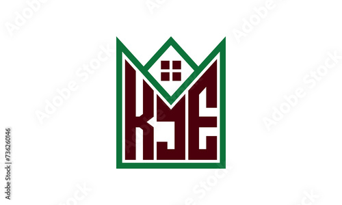 KJE initial letter real estate builders logo design vector. construction ,housing, home marker, property, building, apartment, flat, compartment, business, corporate, house rent, rental, commercial