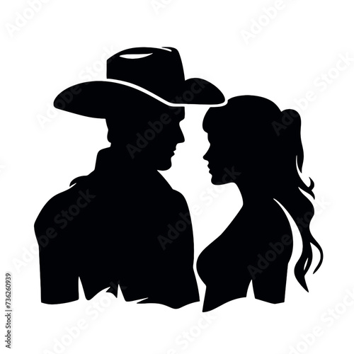cowboy and cowgirl silhouette 