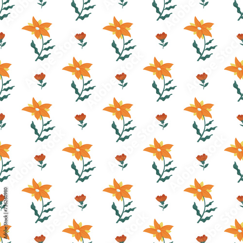 spring flowers pattern design in vector. 