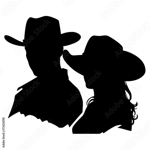 cowboy and cowgirl silhouette 