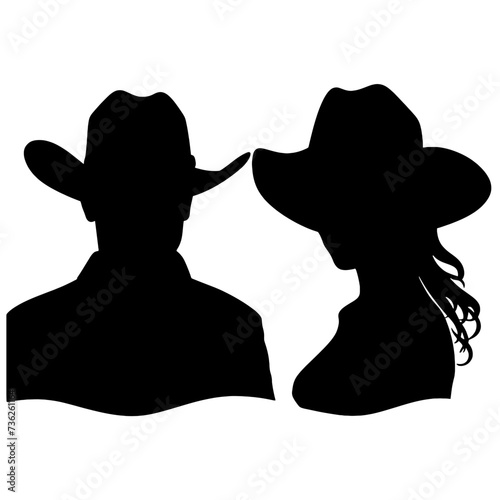 cowboy and cowgirl silhouette 