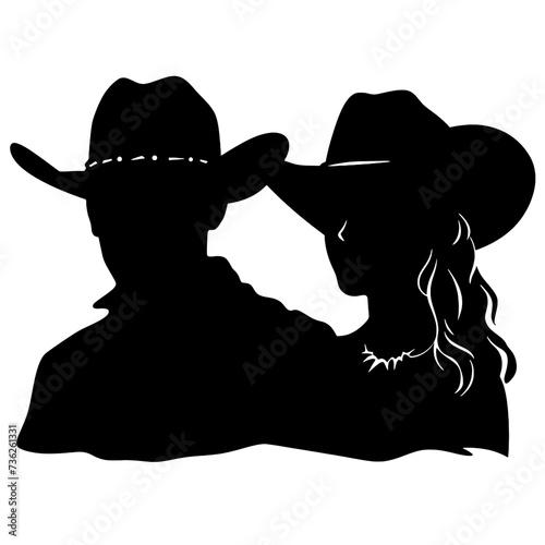 cowboy and cowgirl silhouette 
