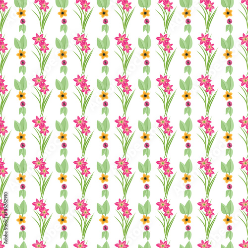 spring flowers pattern design in vector. 