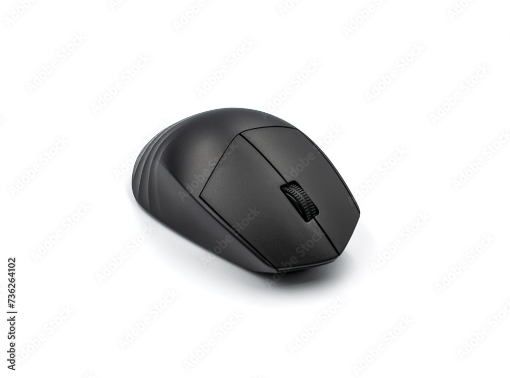 Black computer mouse isolated on white background. Black computer mouse isolated on white background.