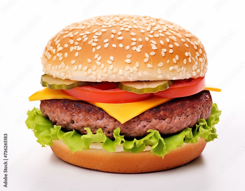 Delicious Burgers with Cheese and Vegetables Delicious Burgers with Cheese and Vegetables