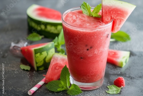 a smoothie made with watermelon
