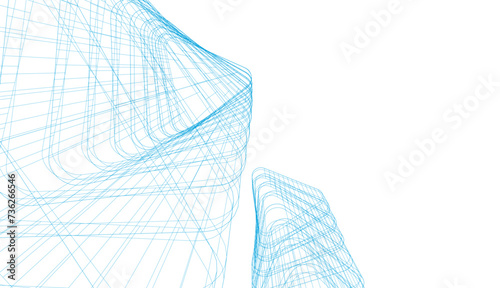 abstract architecture vector 3d illustration