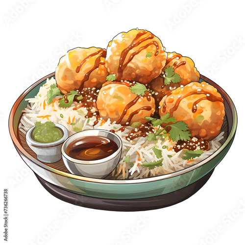 Indian traditional food name pani puri or Golgappa, gol gappa or panipuri, the indian chat food on transparent background photo