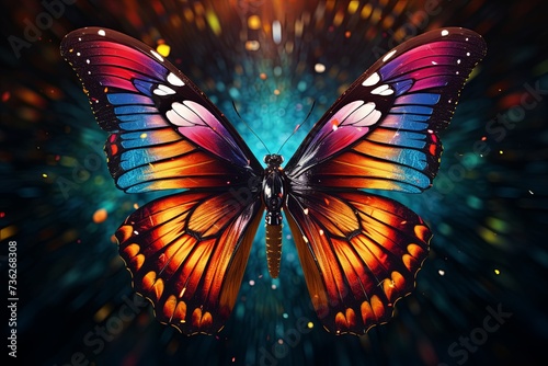 Beautiful monarch butterfly background and Colorful flying butterflies illustration © pixeness