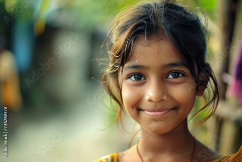 A charming Bangladeshi girl with a beaming expression