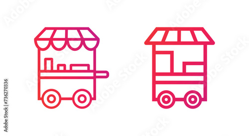 Food Cart Icon. Food Cart Gradient Icon Symbol Vector Illustration