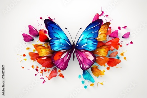 Beautiful monarch butterfly background and Colorful flying butterflies illustration photo