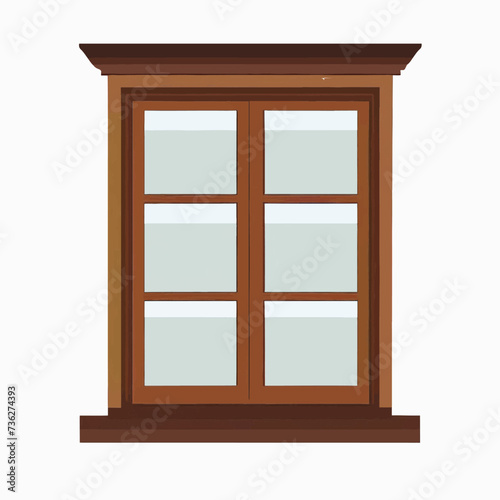 old window on a white background, 
