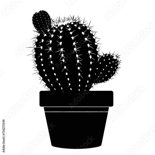 

Black cactus plant silhouette
