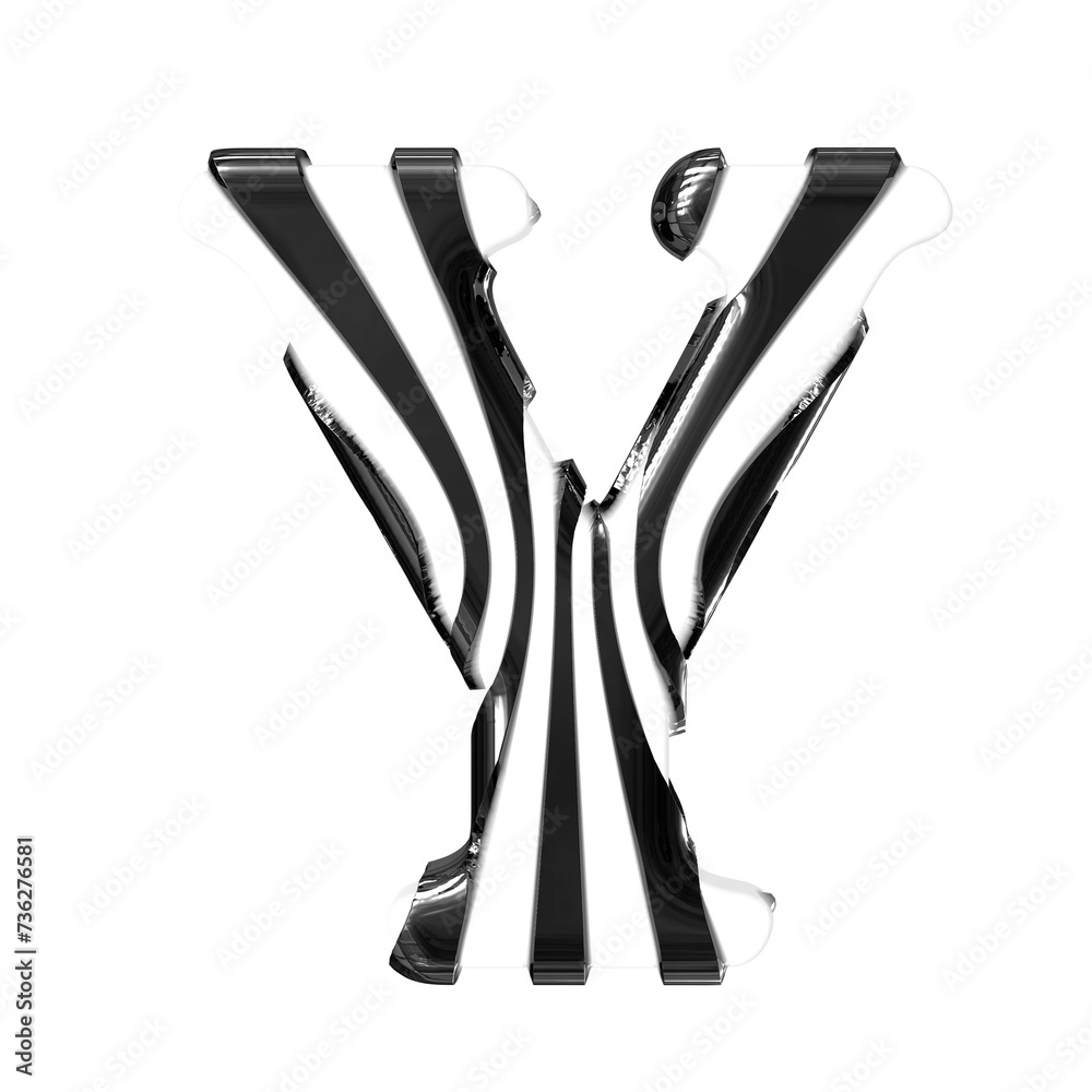 White symbol with black thin straps. letter y White symbol with black thin straps. letter y