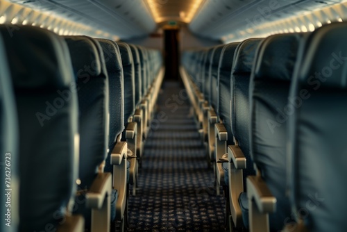 Airplane seats arranged in rows