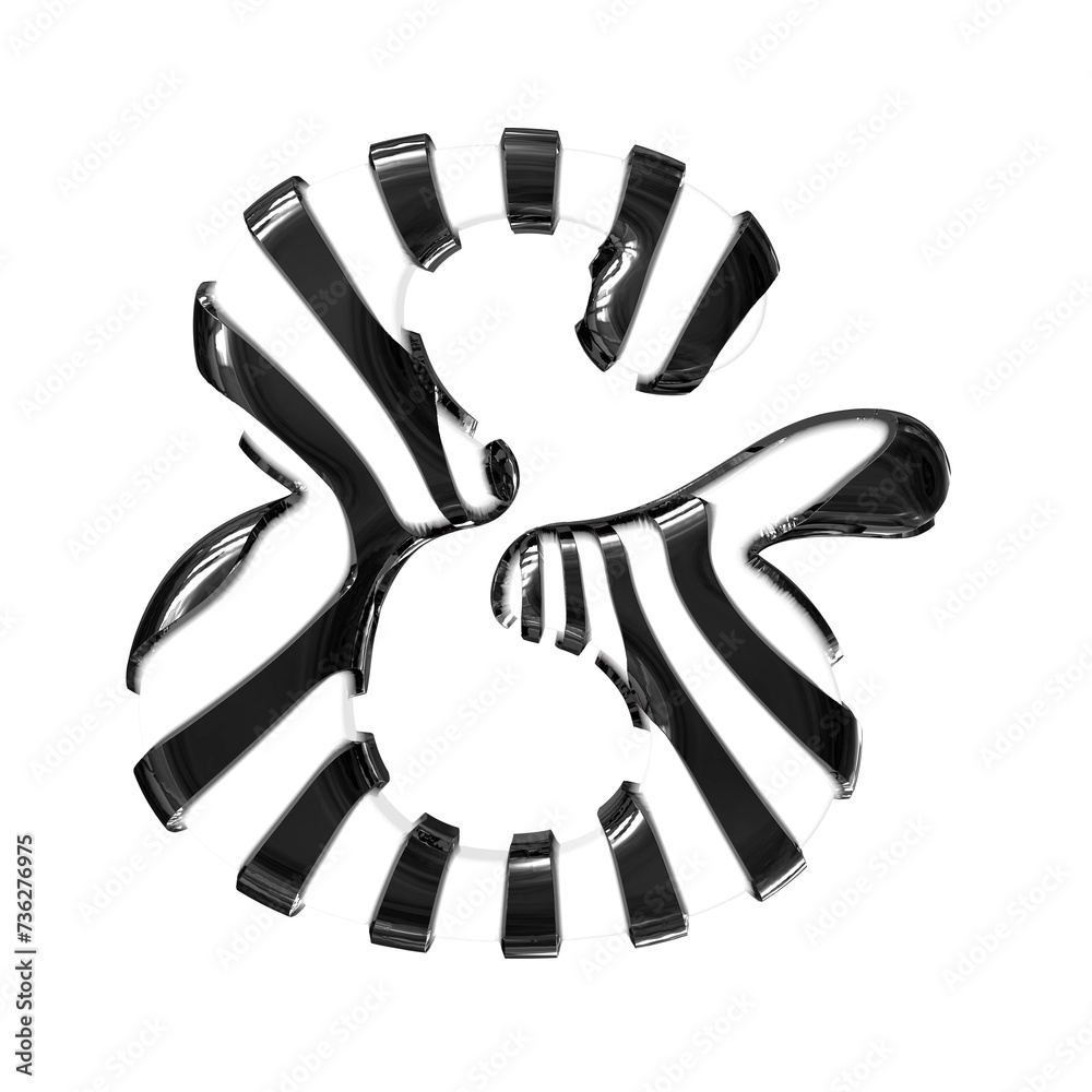 White symbol with black thin straps White symbol with black thin straps