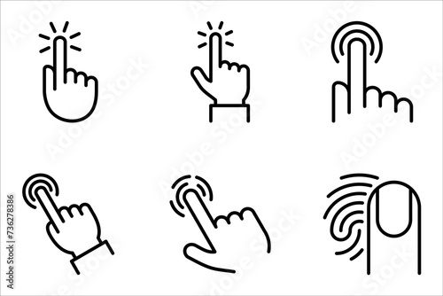 Touch vector icons set. vector illustration isolated for graphic and web design on white background