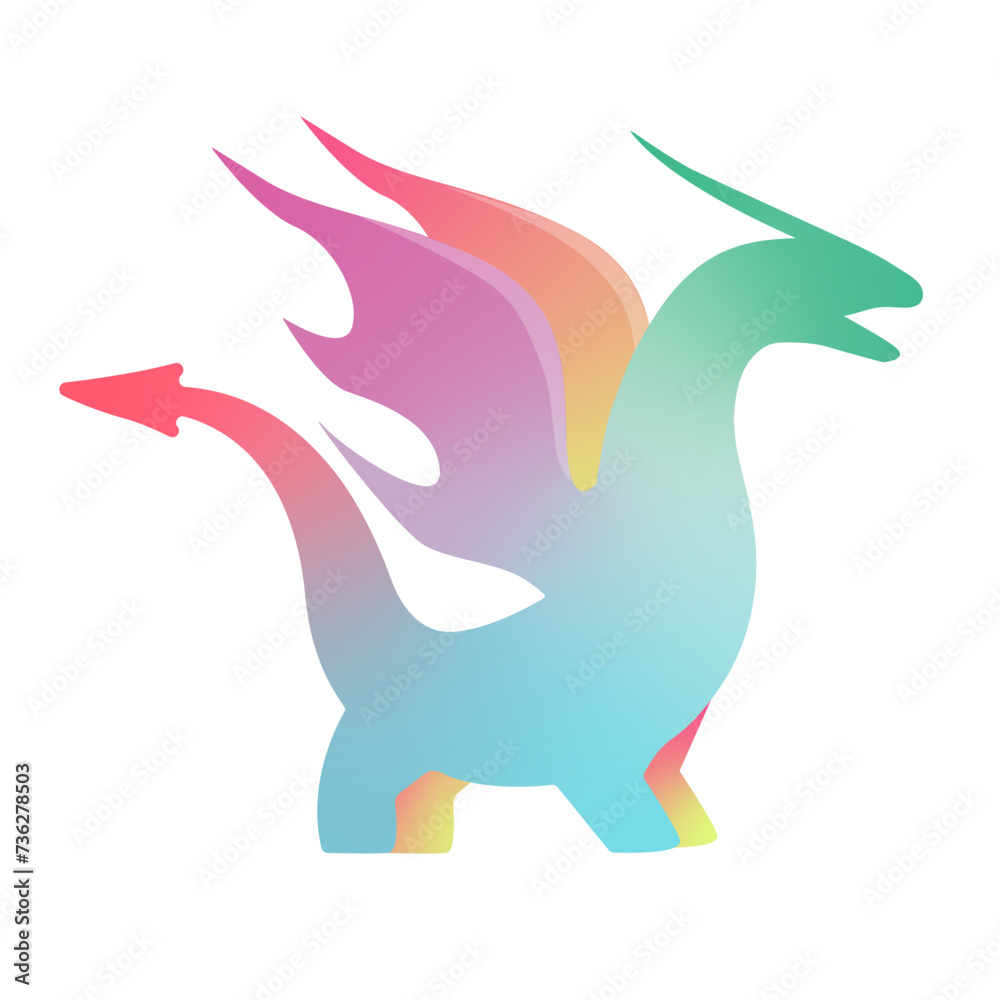 Multicolored gradient dragon logo Multicolored gradient dragon logo