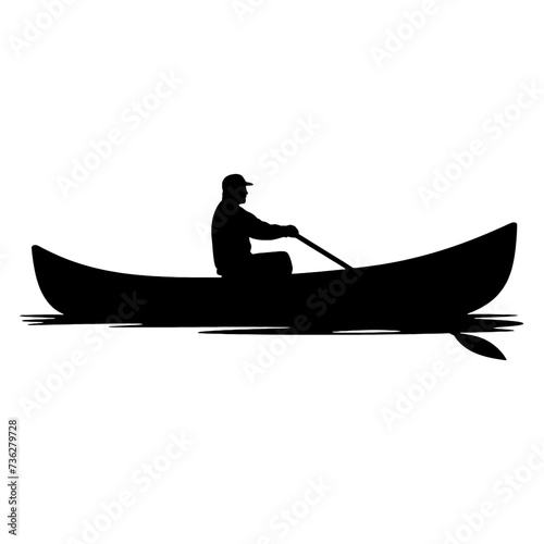 fisherman in a boat silhouette